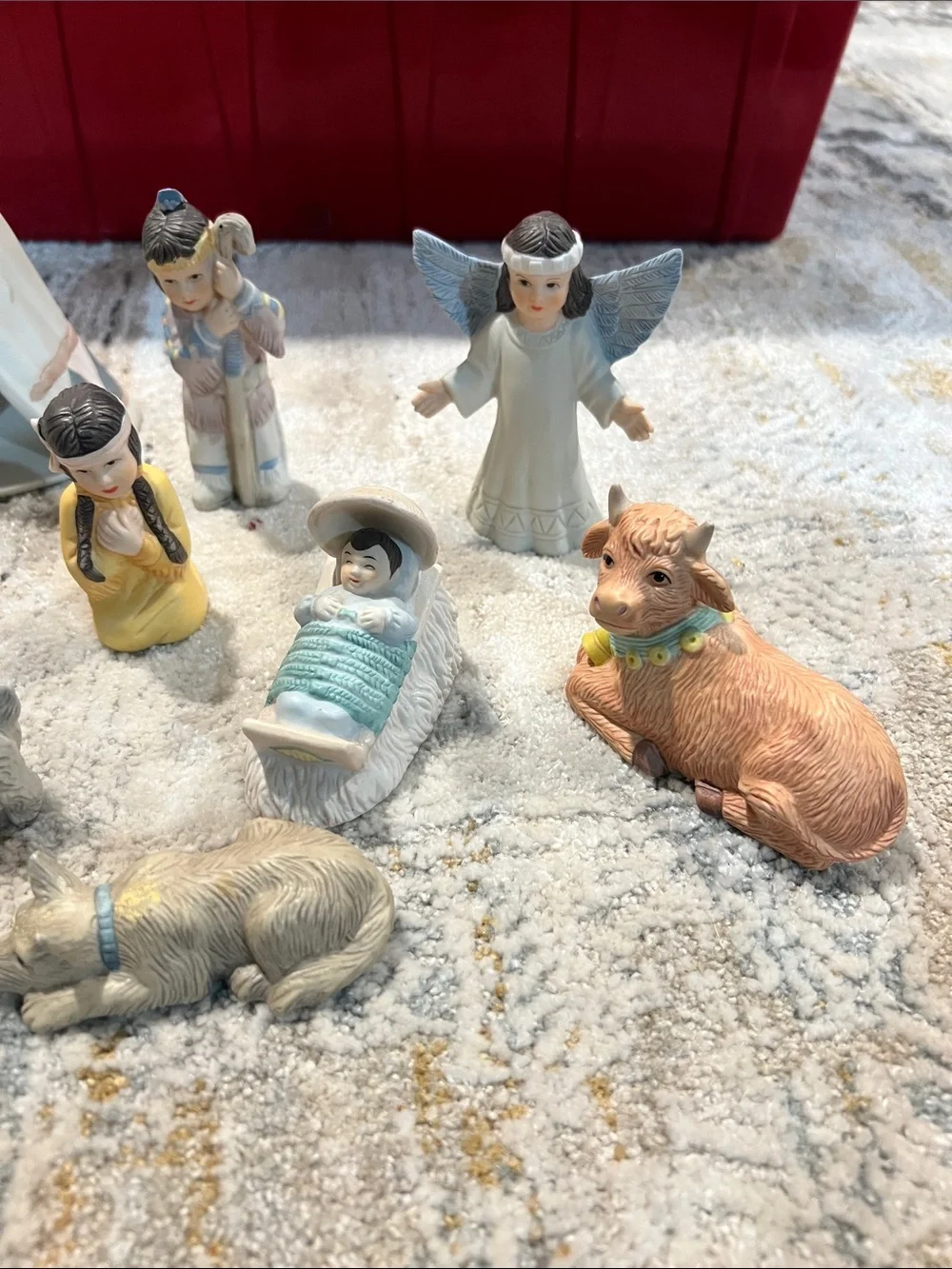 Vintage 1992 Native American Nativity set by House of Lloyd. Made of bisque. Z99